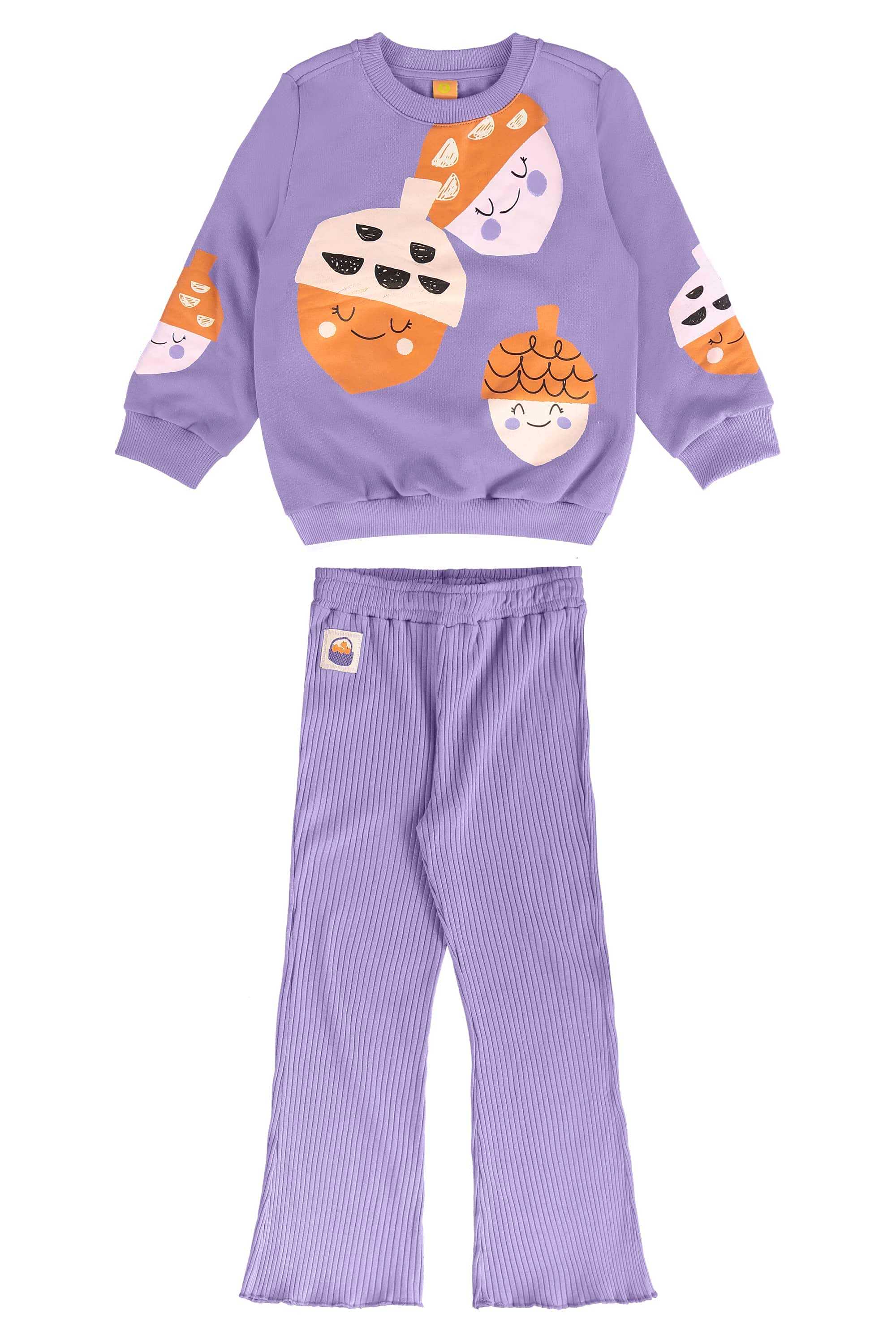 Conjunto Infantil Jardim Secreto com Blusão e Calça (Roxo) Três e Já - Imagem 42